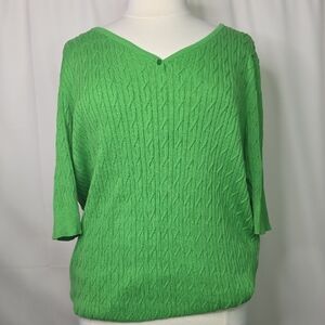 Lilac Bloom Plus Size 4X Green‎ V-Neck Sweater Top